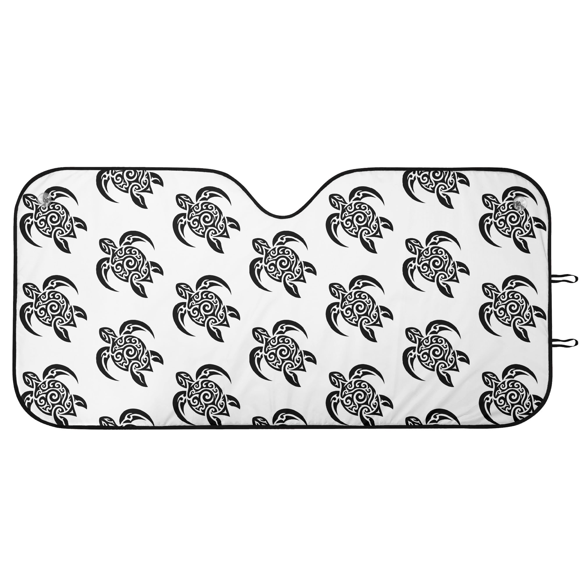 Car windshield sunshade printed with tiny tribal turtles